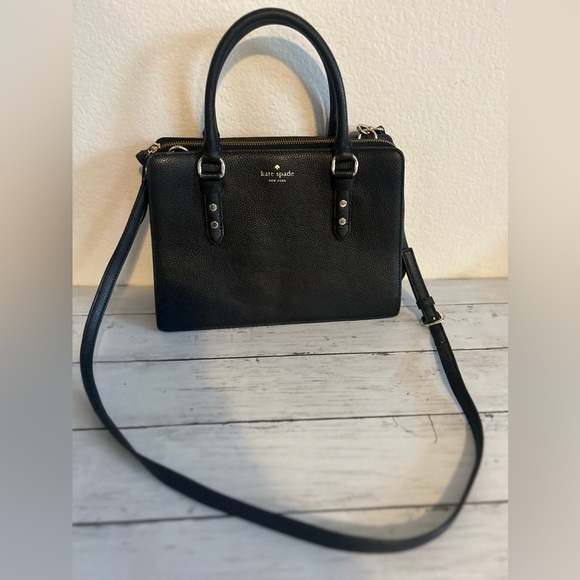 kate spade Handbags - kate spade Black Pebbled Leather Satchel with Crossbody Strap